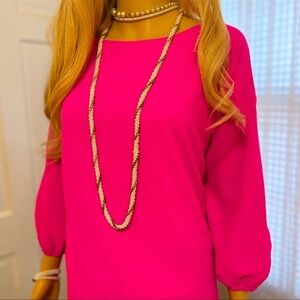 Joh. Hot Pink Blouse Figure Flattering Size XL in Excellent Condition